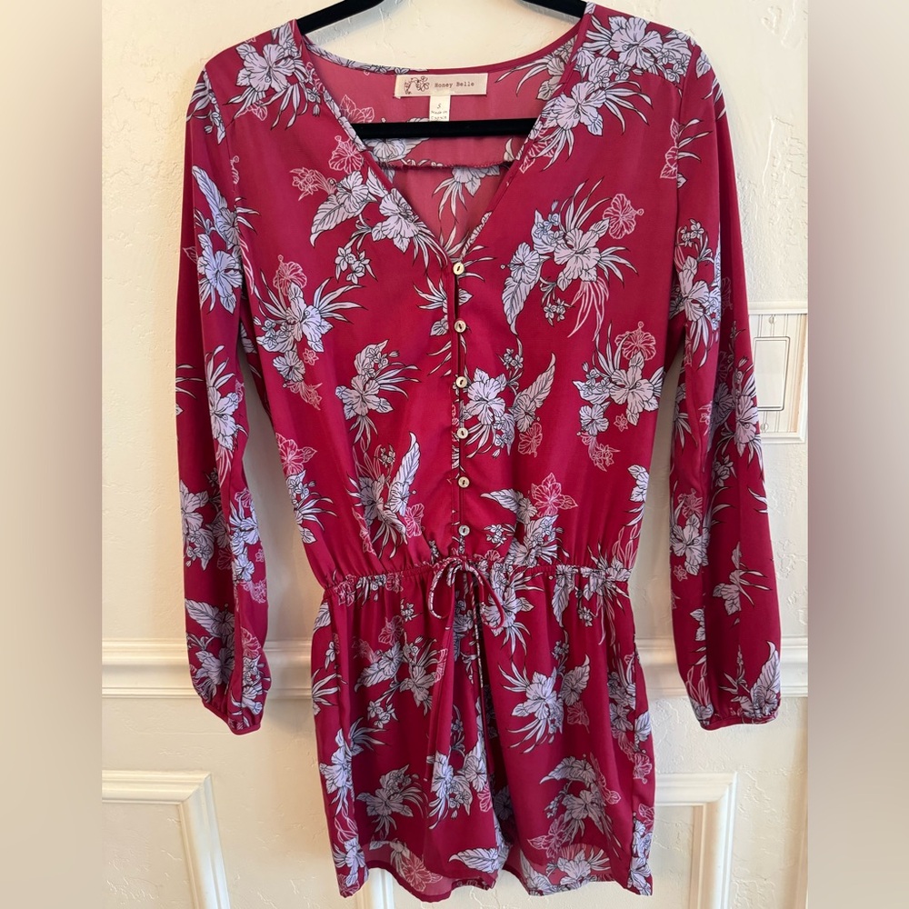 NWOT Button Up Short Floral Romper Size Small